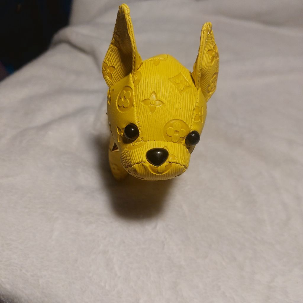 Frenchie Yellow And Gold Bag Charm